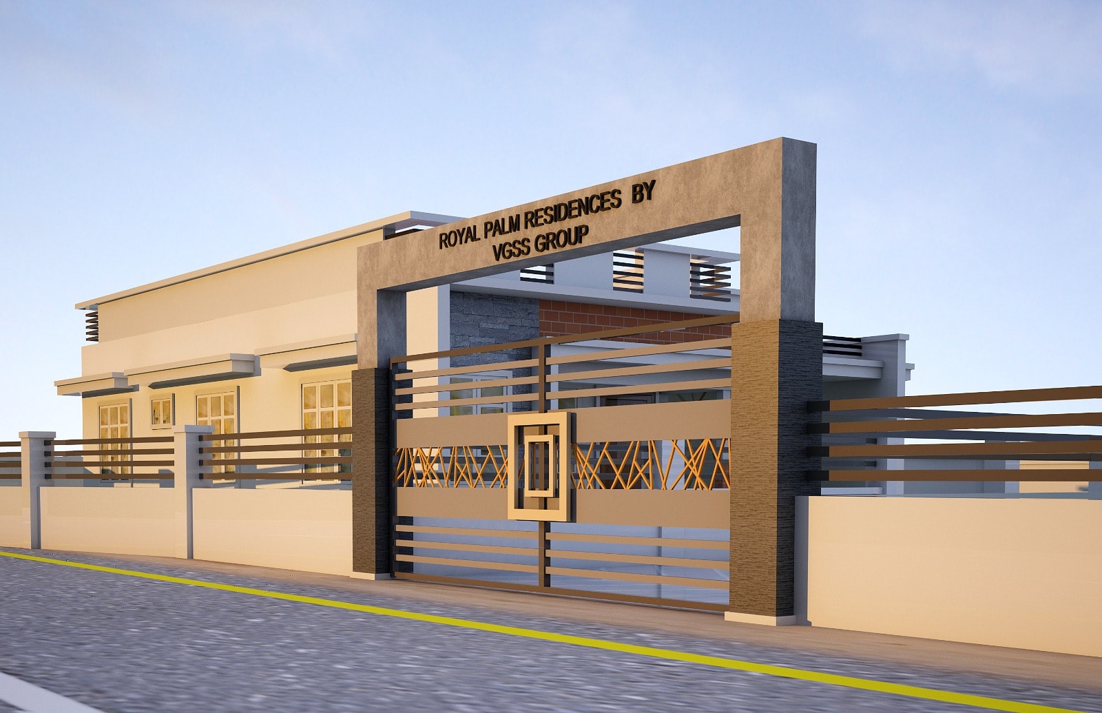 Royal Palm Residencies gated entrance